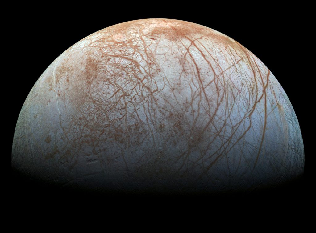 La superficie di Europa ripresa dalla sonda Galileo