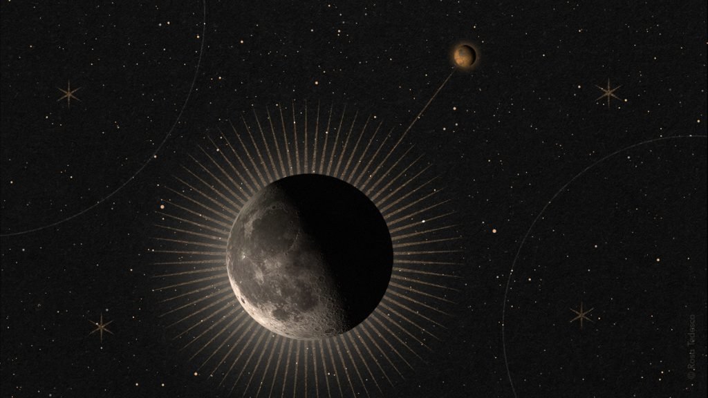 Il bacio tra Marte e la Luna