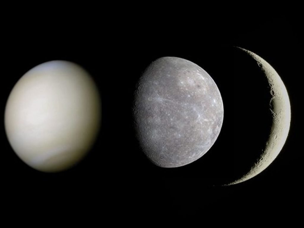 Luna, Venere e Mercurio
