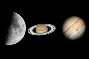 Luna, Saturno e Giove