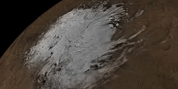 Ghiaccio su Marte. Credit: NASA