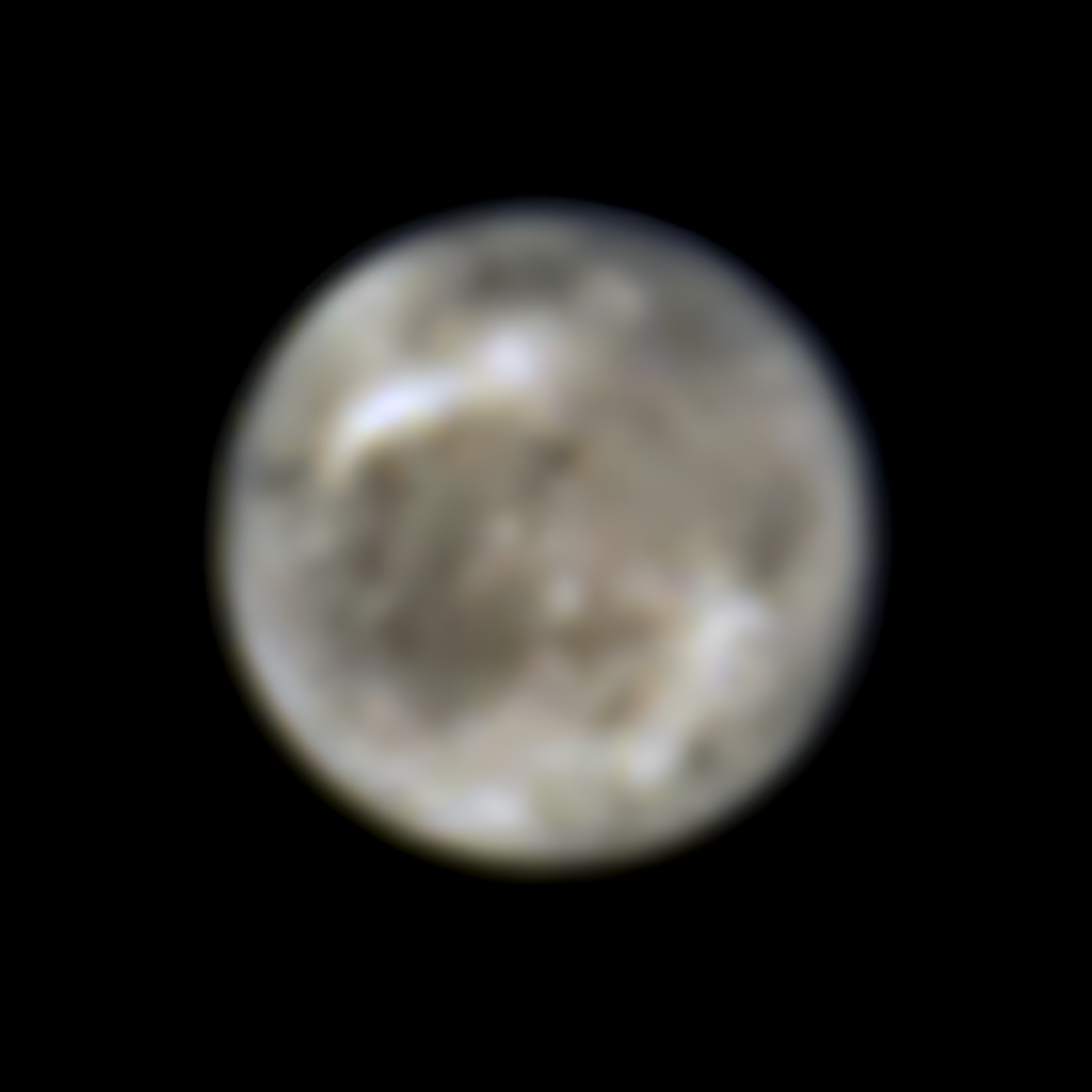 Questa immagine presenta la luna di Giove Ganimede vista dal telescopio spaziale Hubble della NASA nel 1996