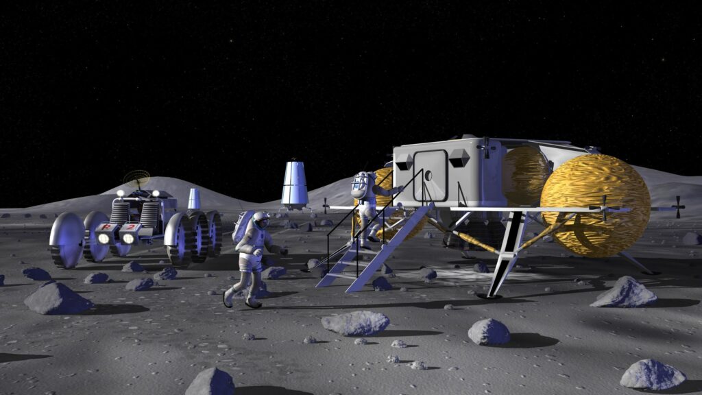 Base lunare, rappresentazione artistica