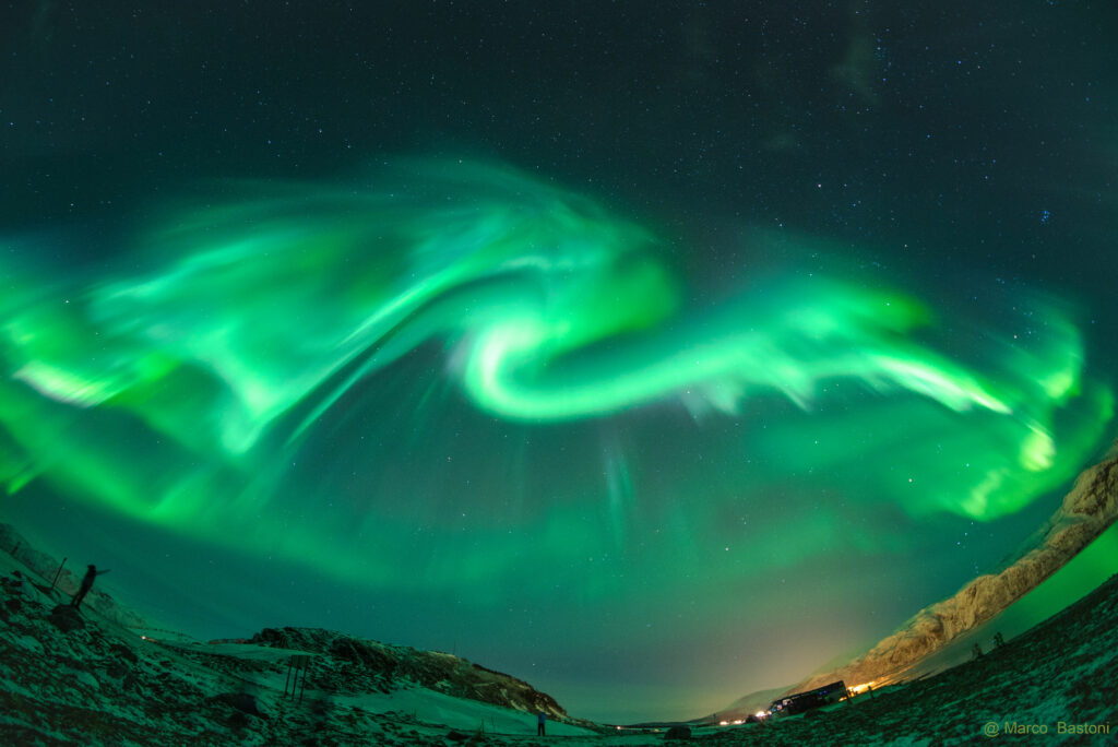La 'Dragon Aurora' fotografata da Marco Bastoni in uno dei sui viaggi in Norvegia