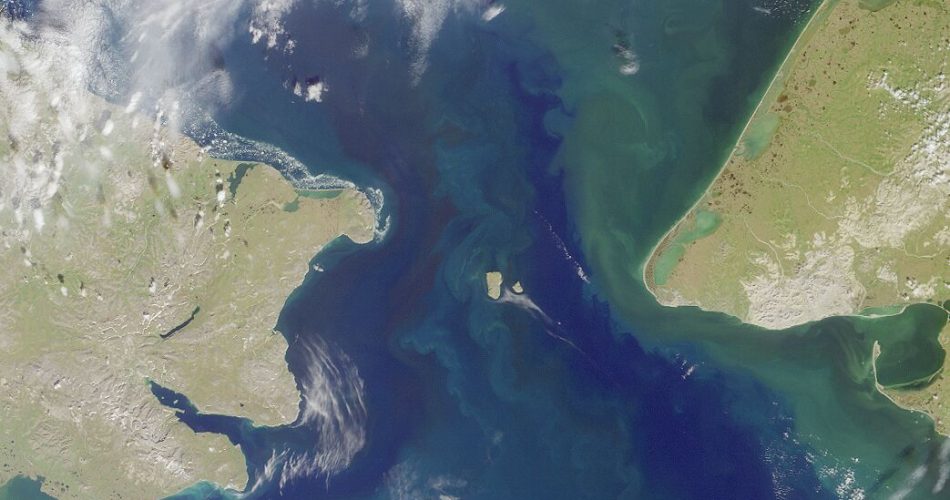 Una foto satellitare delle due isole