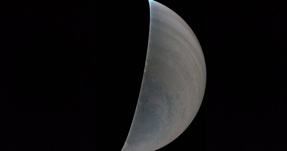 Giove ripreso durante l'ultimo sorvolo di Juno