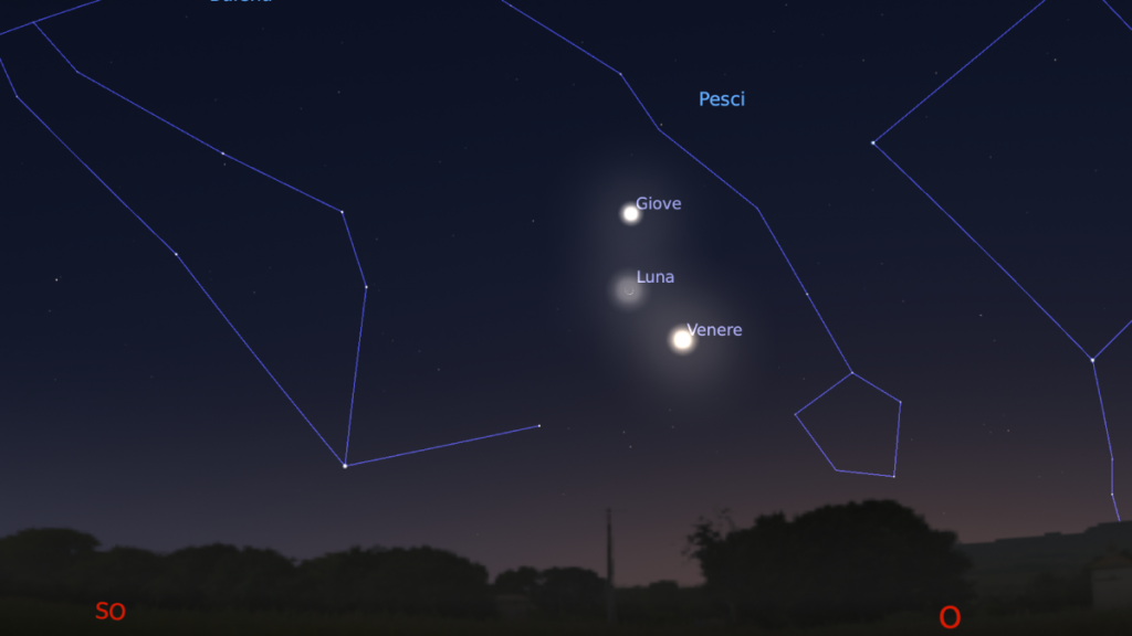 Stasera la Luna, Giove e Venere regaleranno un allineamento 'magico