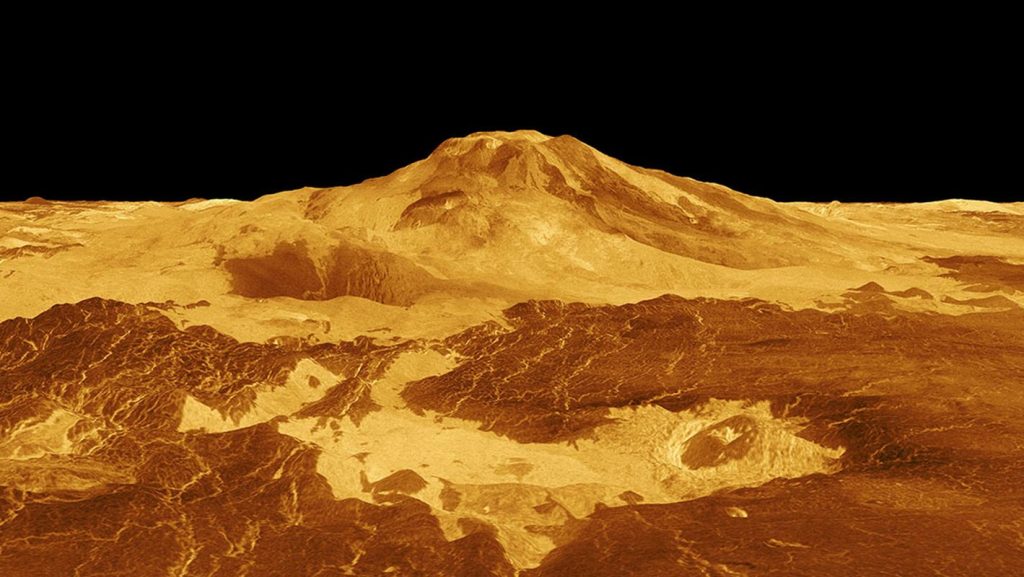 Ricostruzione 3D del Maat Mons di Venere