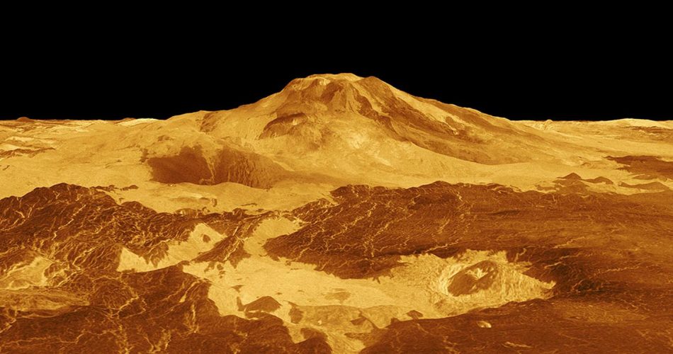 Ricostruzione 3D del Maat Mons di Venere