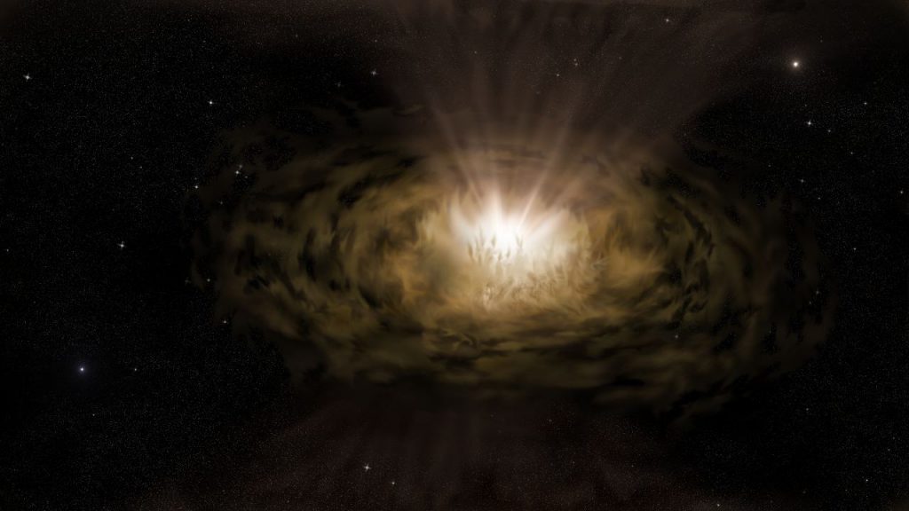 Rappresentazione artistica di una quasar
