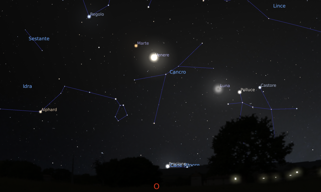 Luna, Venere e Marte