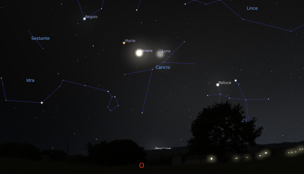 Luna, Venere e Marte