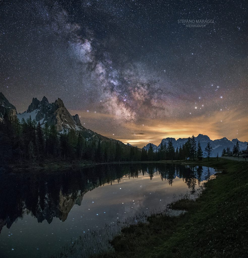 La Via Lattea ripresa a giugno sulle Dolomiti bellunesi