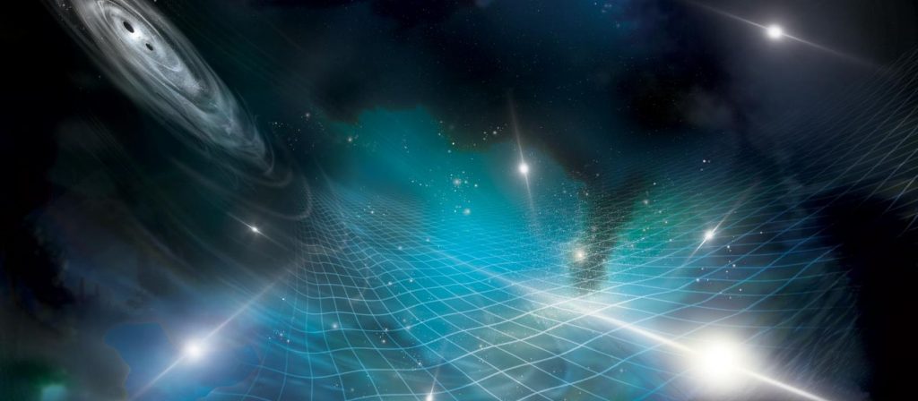 Rappresentazione dello sfondo di onde gravitazionali