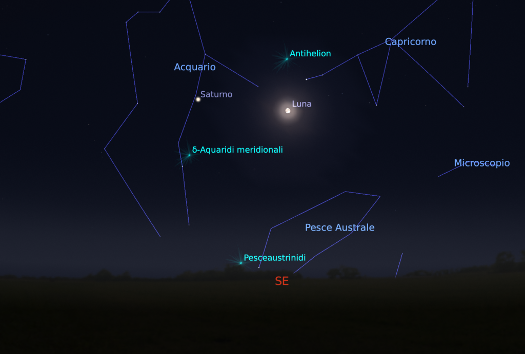 Congiunzione Luna - Saturno di stasera 2 Agosto