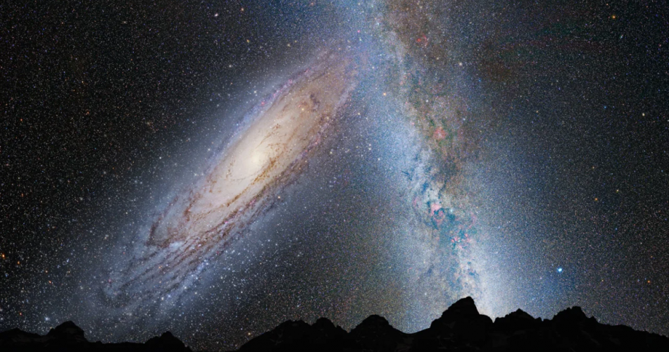 Cosa accadrà alla Via Lattea tra 4 miliardi anni? Il video  --- (Fonte immagine: https://www.passioneastronomia.it/wp-content/uploads/2023/10/BeFunky-collage-2023-10-03T173834.854-950x500.png)