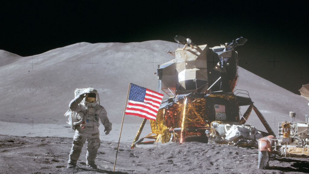 David Scott sulla Luna durante la missione Apollo 15