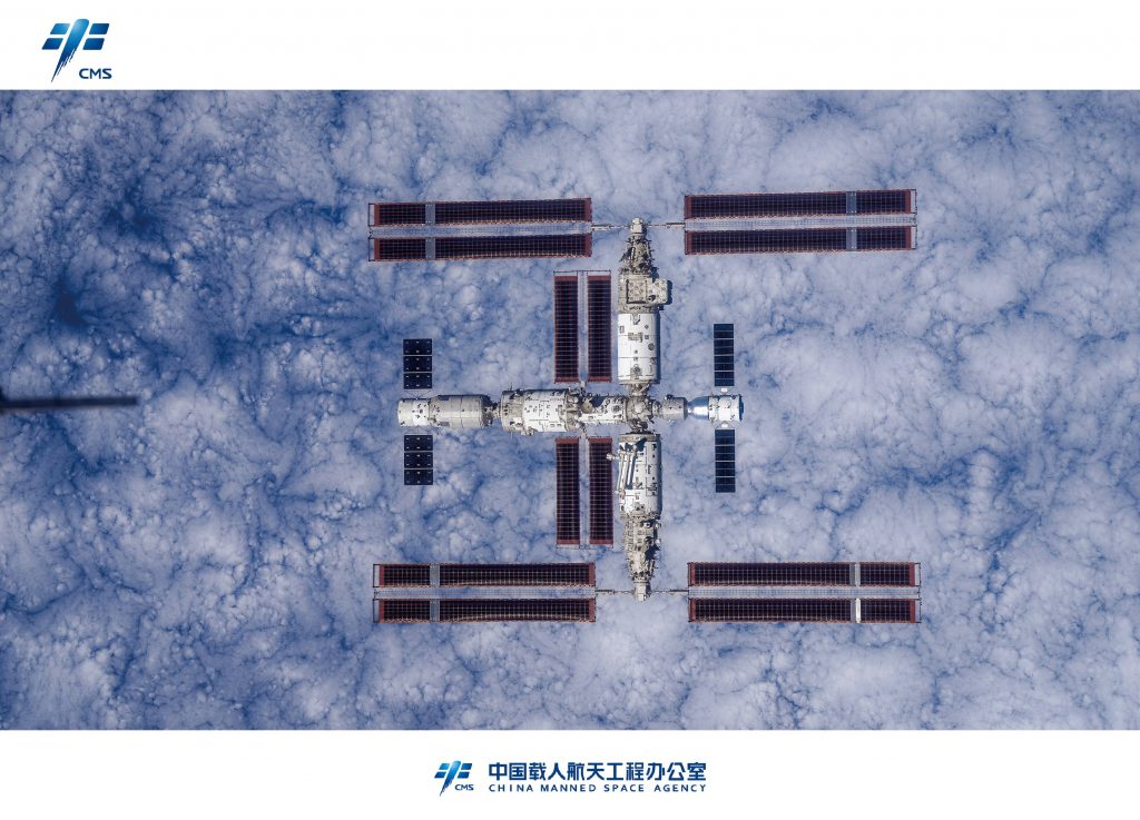 La Tiangong ripresa dallo spazio. Credito: CMSA