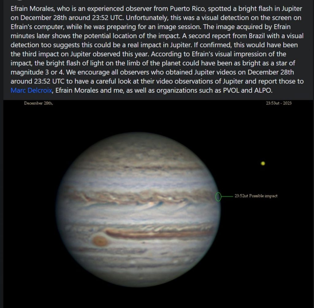 Giove asteroide impatto