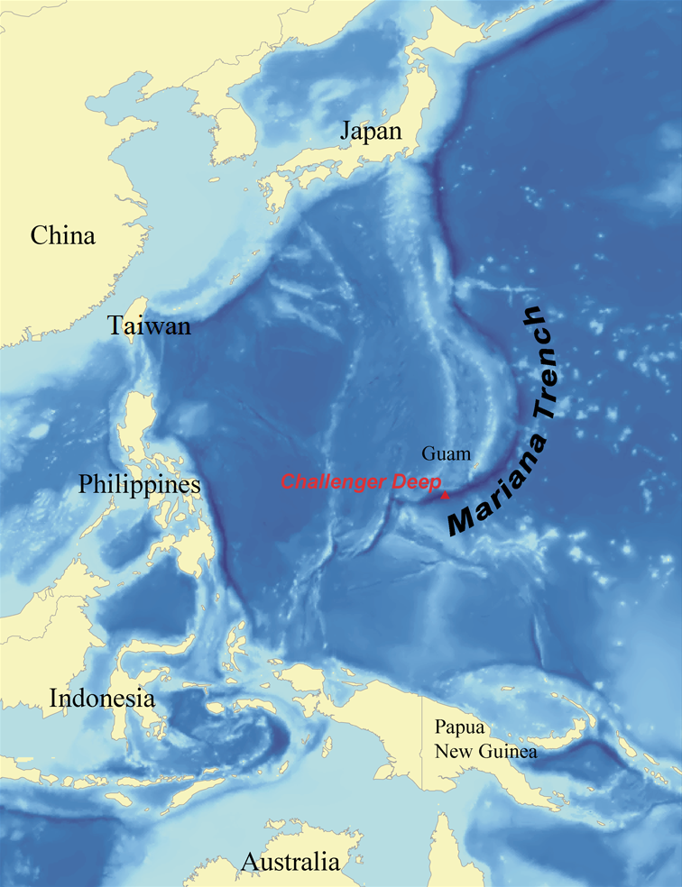 Fossa delle Marianne sulla Terra
