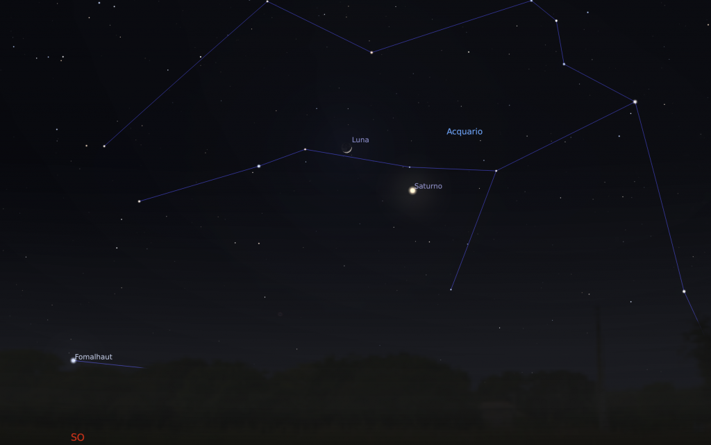 Tonight is a wonderful conjunction between Saturn and the Moon, visible with the naked eye!  How do you see it?