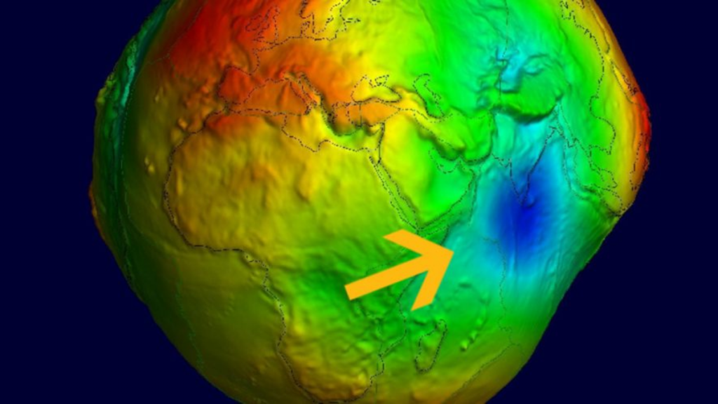 Buco gravitazionale Terra oceano Indiano