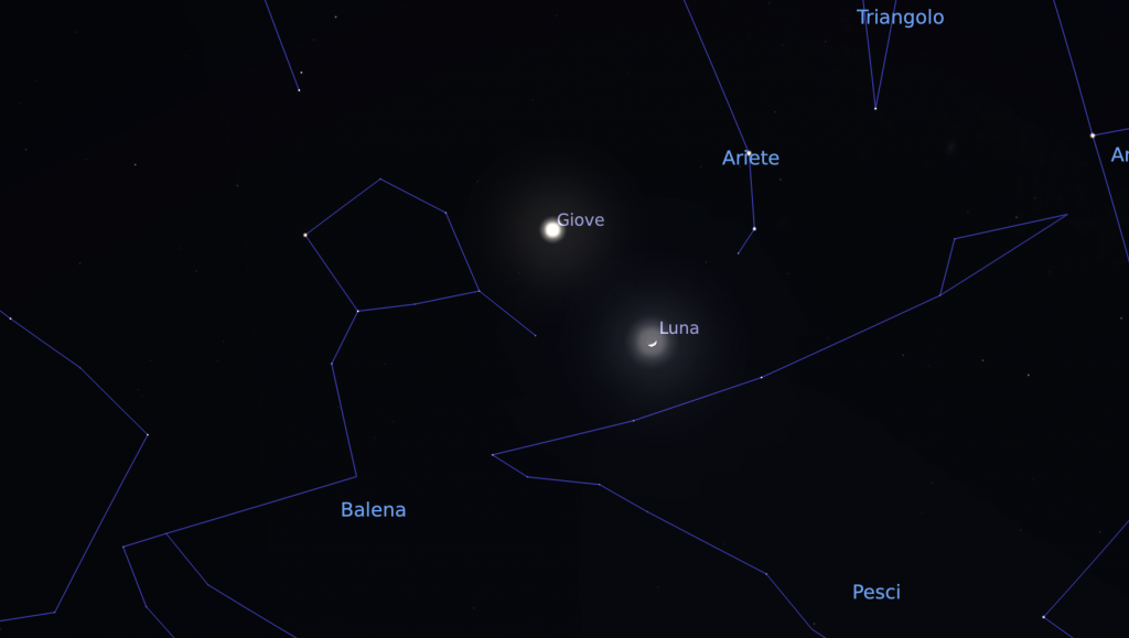 Congiunzione di San Valentino, Giove - Luna