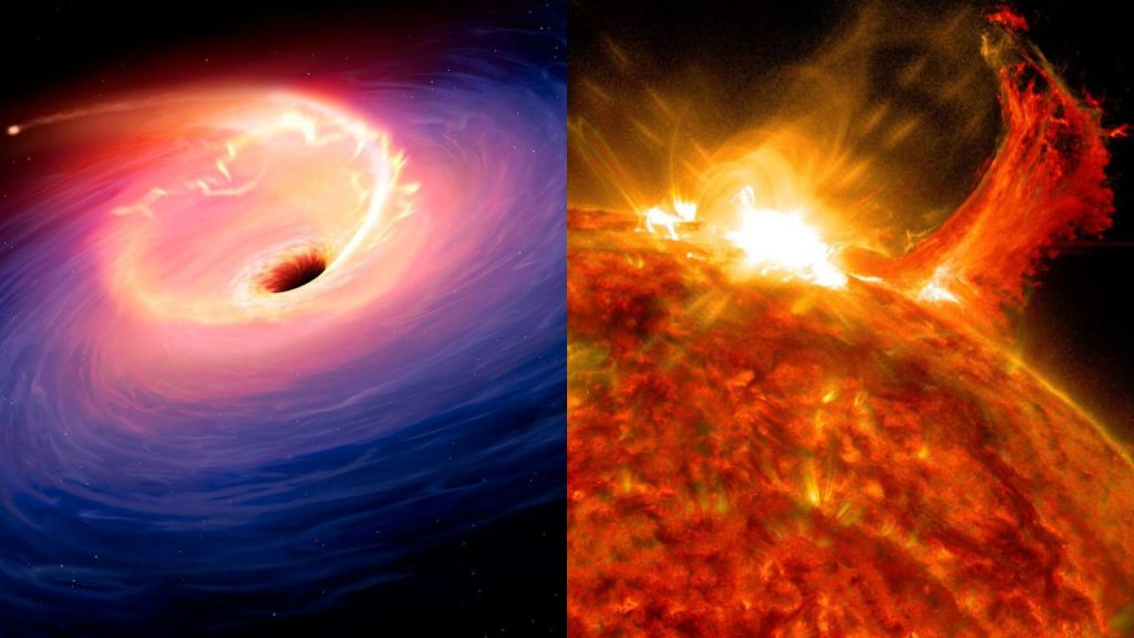 Un buco nero e il Sole