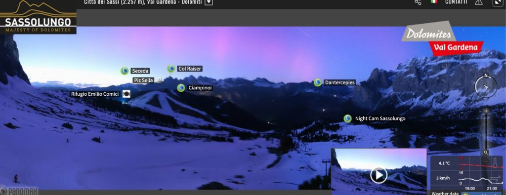 Aurora boreale Val Gardena