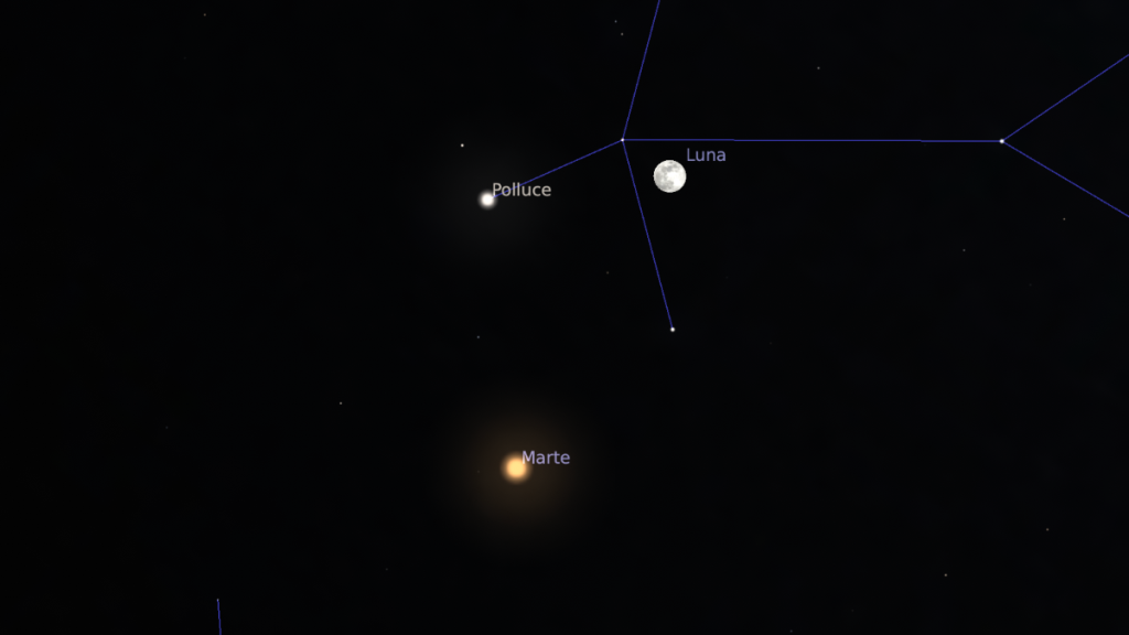 Congiunzione Luna Marte