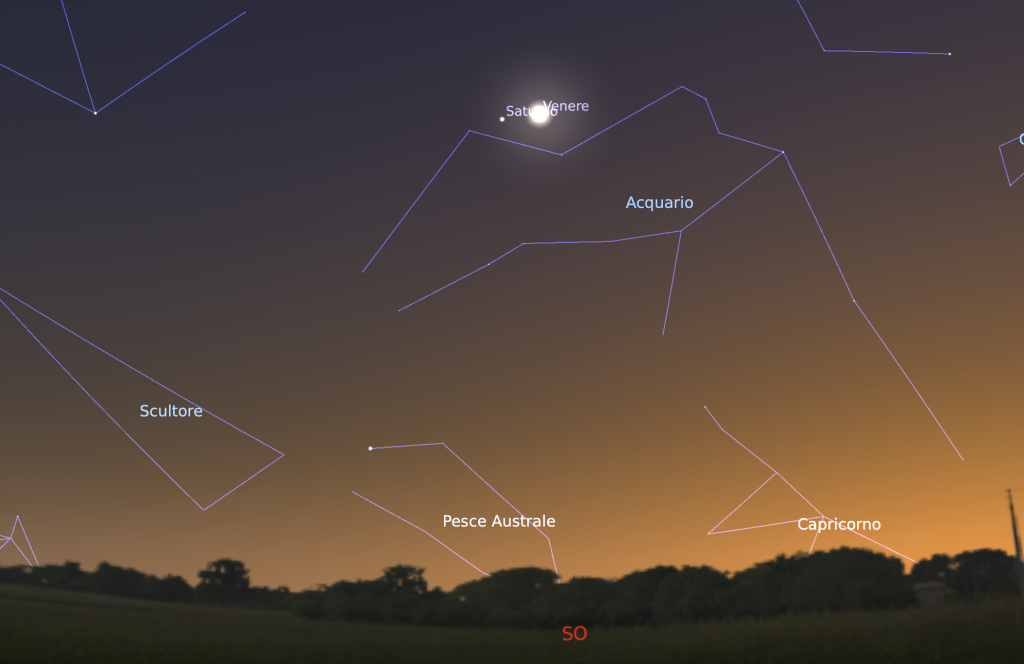 Venere Saturno, la congiunzione