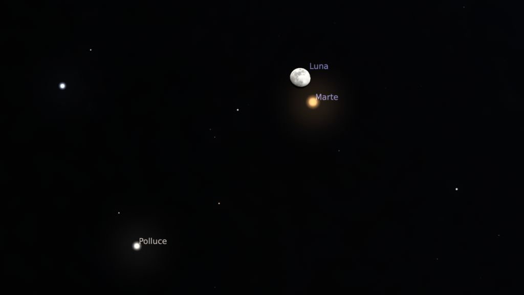 Congiunzione Luna Marte