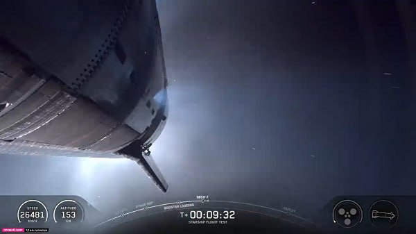 Starship di SpaceX nelle fasi iniziali del suo volo. sembrava andare tutto bene...