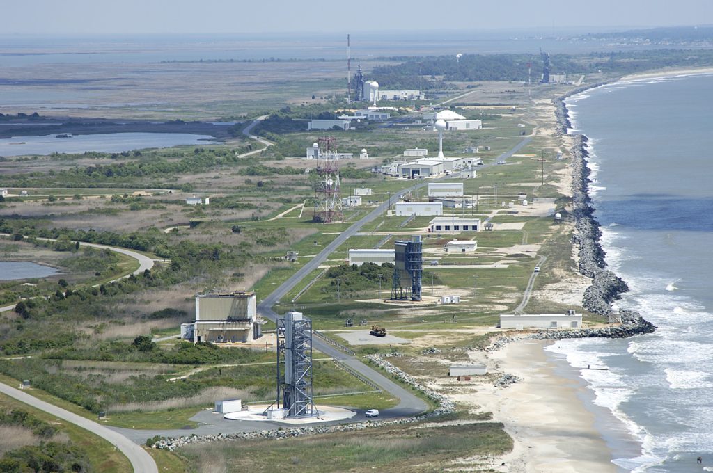 Visione aerea del Centro spaziale di Wallops Island Vega-C