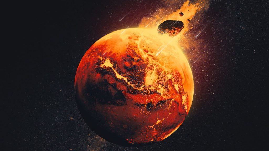 Marte colpito da un asteroide