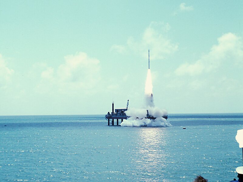 Il lancio del San Marco-2 avvenuto il 26/4/1967 dalla piattaforma "Santa Rita" di Malindi