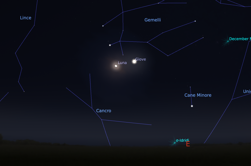 Baio tra Giove e Luna (congiunzione)