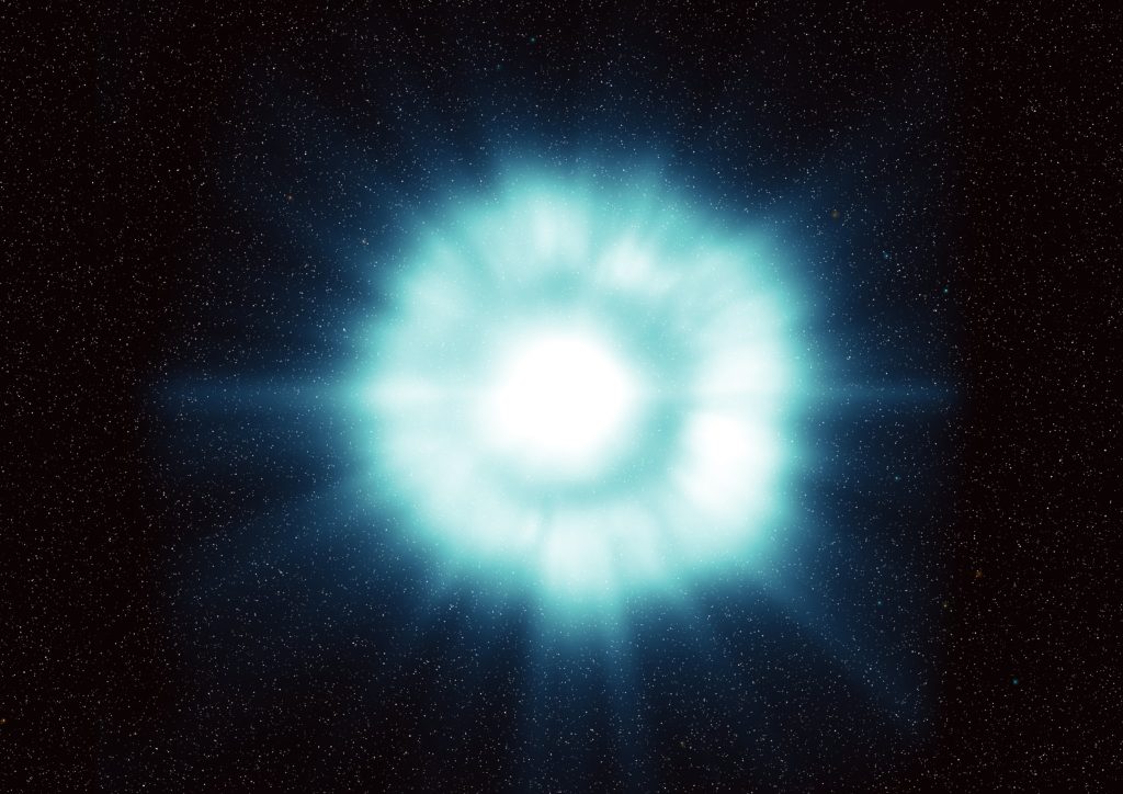 Illustrazione artistica di un lampo gamma