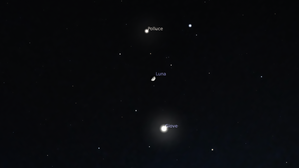 Bacio tra Giove e la Luna