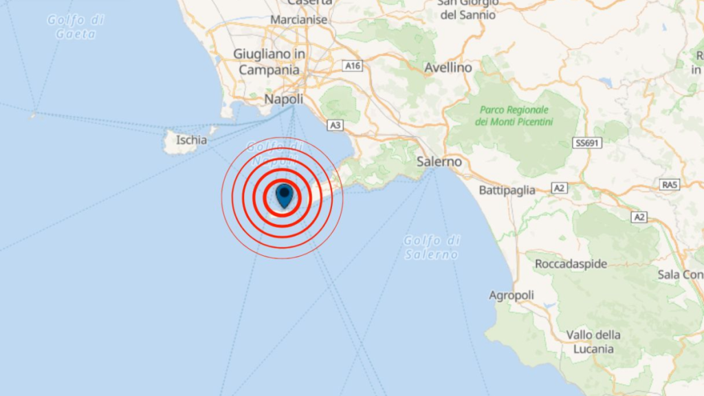 Terremoto tra Capri e il Golfo di Napoli