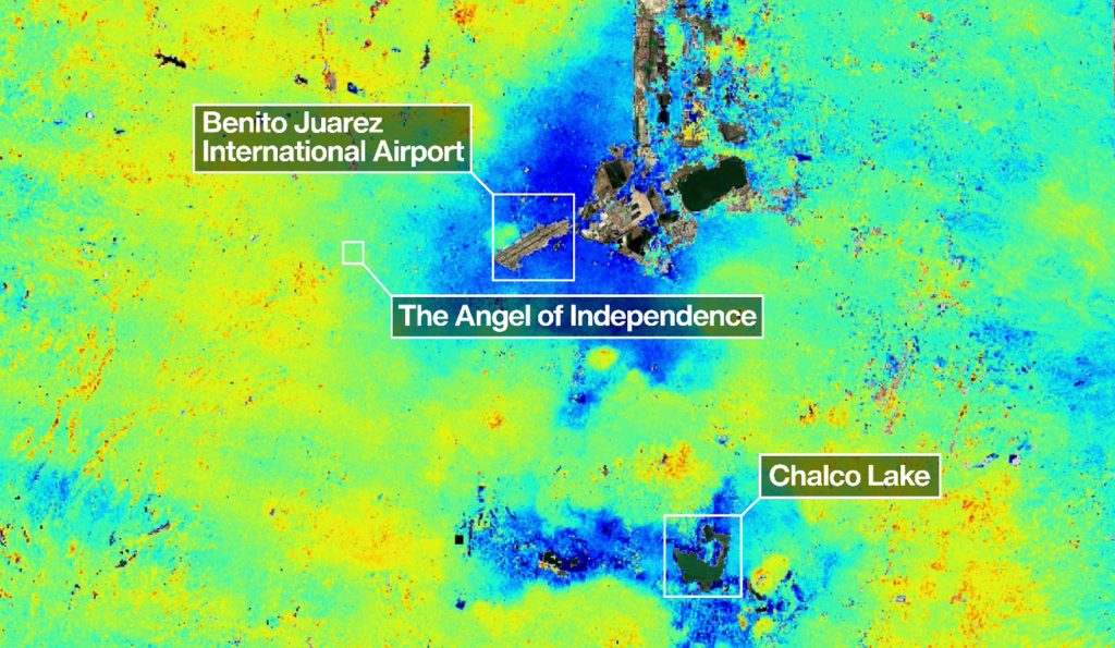 Città del Messico sprofonda 2 cm al mese, lo rivela il satellite NISAR