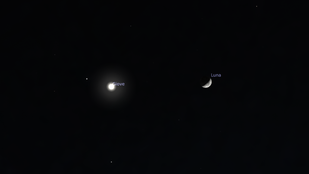 Congiunzione Luna e Giove, il bacio