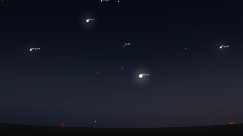 Luna Giove e Venere