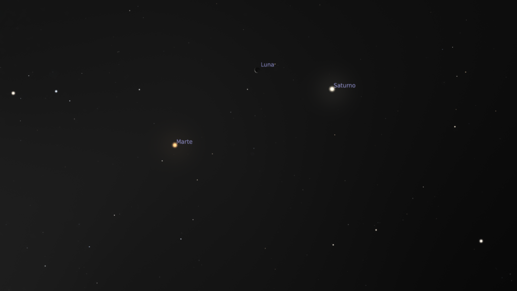 Super congiunzione con Luna Marte e Saturno