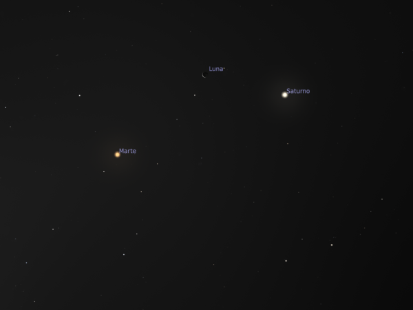 Super congiunzione con Luna Marte e Saturno