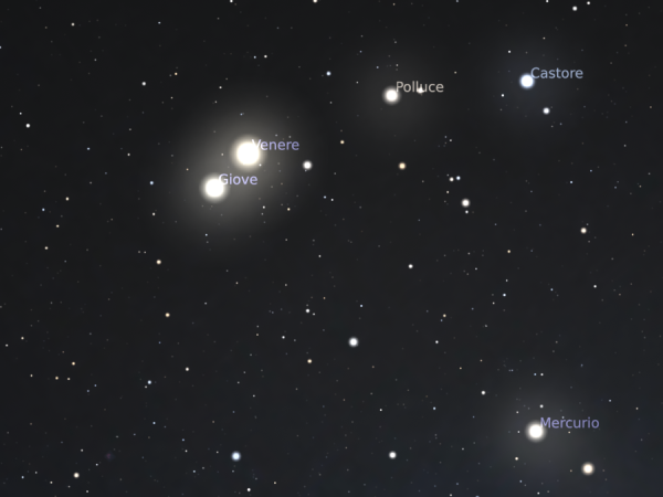 Congiunzione Giove e Venere