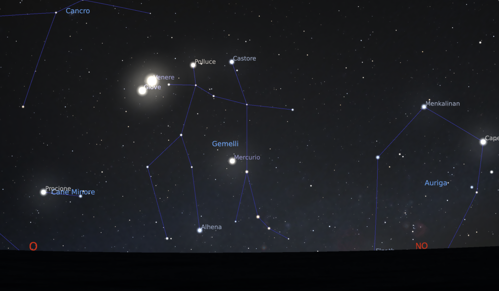 Il cielo ad occidente la sera del 9 Giugno