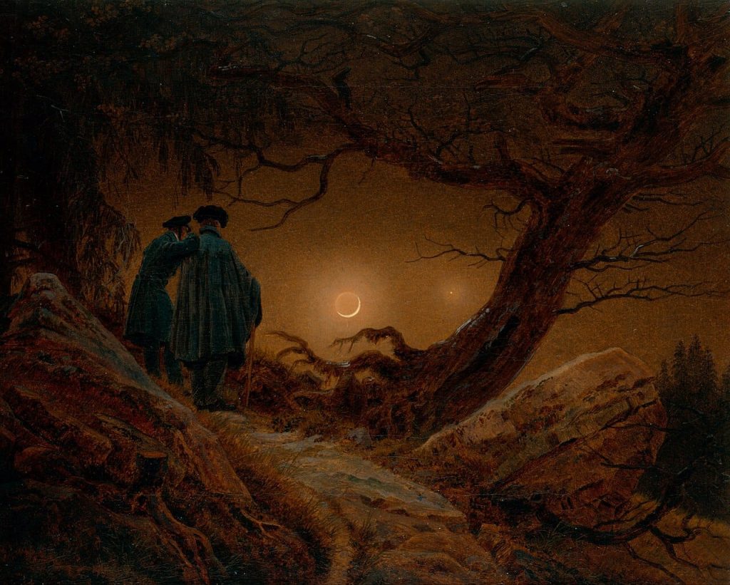 Due uomini che contemplano la Luna, Friedrich