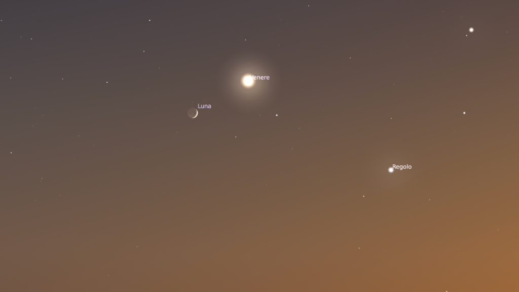 Luna Venere bacio e congiunzione