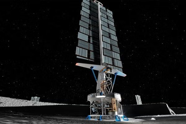 Rappresentazione artistica di un reattore nucleare sulla Luna. Credito. NASA